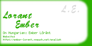 lorant ember business card